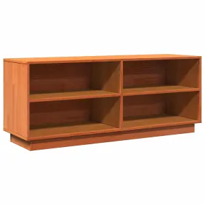 Berkfield Shoe Cabinet Wax Brown 110x34x45 cm Solid Wood Pine