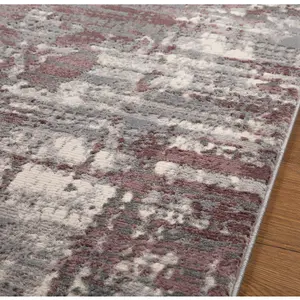 Modern Easy to Clean Abstract Grey Rug for Dining Rug-200cm X 285cm