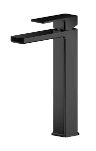 Square High-Rise Mono Basin Mixer Tap - Matt Black