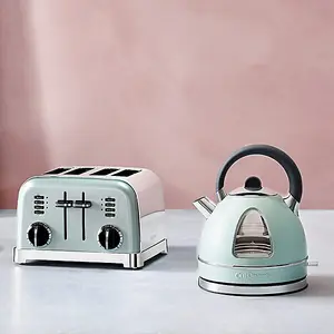 Cuisinart Style Light Pistachio Traditional Kettle & 4 Sl Toaster Breakfast Set