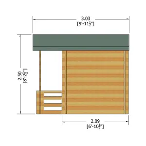 Maulden with veranda Log Cabin Home Office Garden Room Approx 7 x 7 Feet