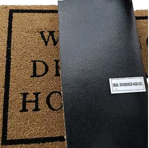 Natural Coir 60cm x 40cm heavy duty doormats with rubber base with funny message (beware of wife)