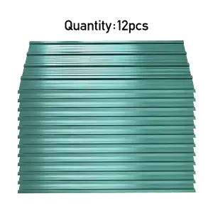 115cm L Set of 12 Steel Corrugated Panels in Green