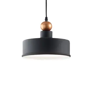 Luminosa Triade 1 Light Dome Ceiling Pendant Light Black