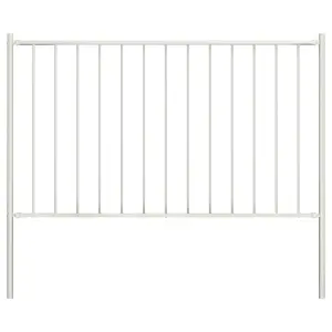 Berkfield Fence Panel with Posts Powder-coated Steel 1.7x1 m White