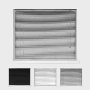 Caecus Made to Measure Aluminium Venetian Blind Silver 105cm x 210cm