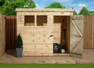 Empire 1500  Pent 8x6 pressure treated tongue and groove wooden garden shed door right (8' x 6' / 8ft x 6ft) (8x6)