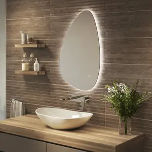 Sensio Mistral Curved Wall-mounted Bathroom Illuminated Colour-changing mirror (H)80cm (W)55cm