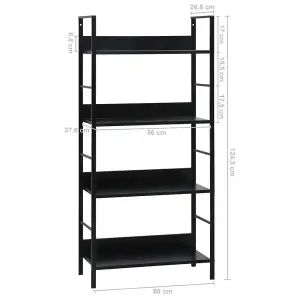 Berkfield 4-Layer Book Shelf Black 60x27.6x124.5 cm Engineered Wood