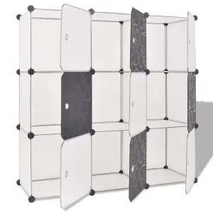 Berkfield Storage Cube Organiser with 9 Compartments Black and White