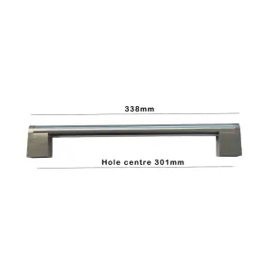 Kitchen Cupboard U-Bar Brushed Steel Furniture Cabinet Handles 301mm (Pack of 1)