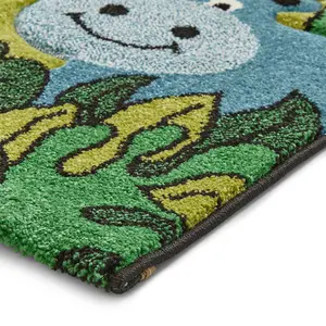 Green Kids Modern Pictorial Animal Graphics Easy to Clean Rug for Living Room Bedroom and Dining Room-120cm X 170cm