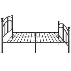 Berkfield Bed Frame Black Metal 140x200 cm