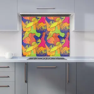 Bright Abstract Pattern Premium Glass Kitchen Splashback W700mm x H750mm