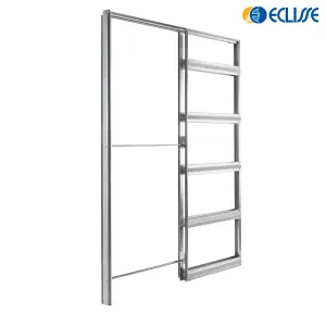 ECLISSE Single Sliding Pocket Door Kit Bundle 838x1981mm - (Includes Primed White Jambs for 100mm FWT & Handle)