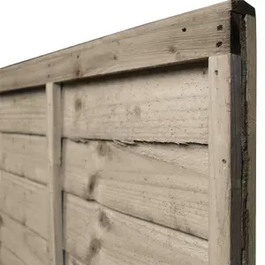 Lap Garden Fence Panel (Pack of 4) 6ftx2ft W:183cm x H:60cm Pressure Treated Heavy Duty Wooden Larch