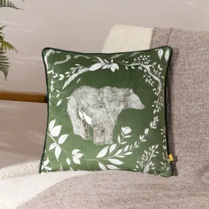 furn. Buckthorn Bear Velvet Polyester Filled Cushion