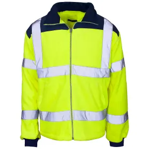 Hi Vis 2 Tone Fleece Yellow Blue Rain Patch ISO20471 - 3XL