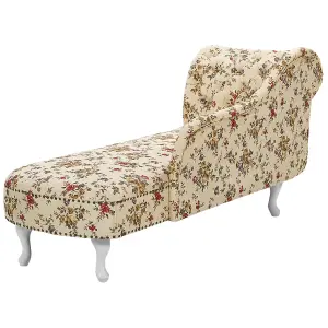 Left Hand Chaise Lounge Flower Print Beige NIMES