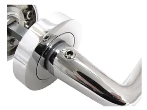 Carla Door Handles Latch Curved Lever on Rose - Chrome 125mm