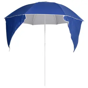 Berkfield Beach Umbrella with Side Walls Blue 215 cm