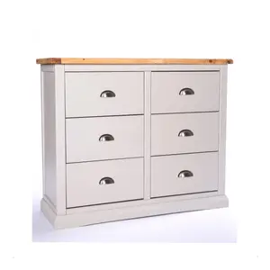 Loreo 6 Drawer Chest of Drawers Chrome Cup Handle