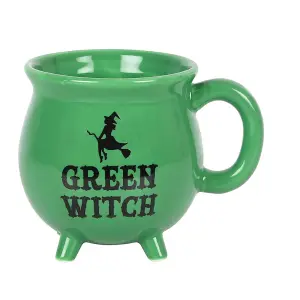 Green Witch Cauldron Shaped Halloween Mug (500ml)