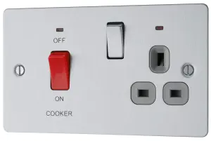 BG Matt Flat Cooker switch & socket with neon