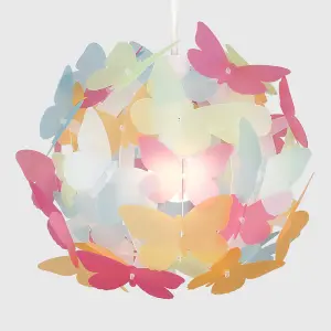 ValueLights Multicolour Ceiling Pendant Shade and B22 GLS LED 6W Warm White 3000K Bulb