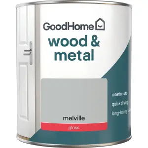 GoodHome Melville Gloss Metal & wood paint, 750ml