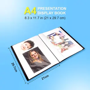 KAV A4 Display Presentation Book - 40 Pockets, 80 Views - Acid Free Copy Safe Durable PP Material Polly Pocket Folder Pack of 3