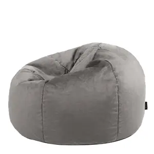 icon Aurora Classic Velvet Bean Bag Chair Charcoal Grey Bean Bags