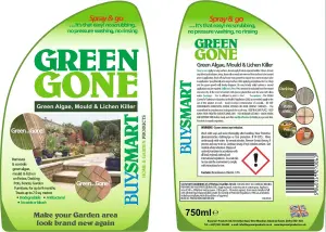 Green Gone Outdoor Patio Algae Mould & Lichen Killer Ready To Use Spray 750ml