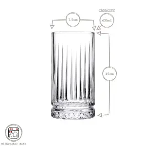 Pasabahce Elysia Highball Glasses - 435ml - Pack of 4