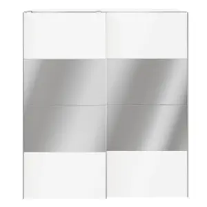 GoodHome Atomia Matt white Particle board Mirrored Wardrobe (H)2250mm (W)2000mm (D)655mm