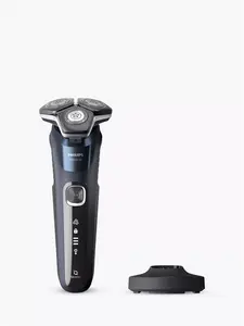 Philips S5885/25 Series 5000 Wet & Dry Men's Electric Shaver With Pop-Up Trimmer, Charging Stand And Full LED Display, Midnight Blue