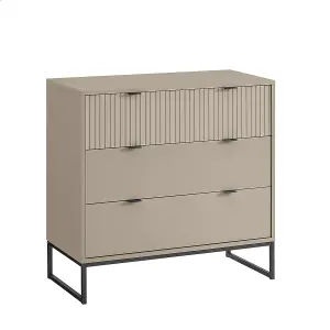 Melody Maison Large 3 Drawer Chest of Drawers - Hesley Taupe Stone Range