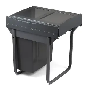 450mm Dark Grey Base Mounted Cabinet Bin 2 x 28L