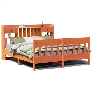 Berkfield Bed Frame without Mattress Wax Brown 200x200 cm Solid Wood Pine