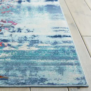 Blue Floral Rug, Traditional Luxurious Rug, Stain-Resistant Rug for Bedroom, Living Room, & Dining Room-61cm X 173cm (Runner)