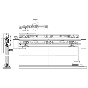 DecorAndDecor Top Hung Sliding Door Gear Kit - 120Kg Max Door Weight - 1800mm Track - Both Way Soft Close