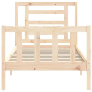 Berkfield Bed Frame with Headboard 90x200 cm Solid Wood