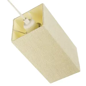 Modern and Stylish Textured Cream Linen Fabric Tall Rectangular 25cm Lampshade