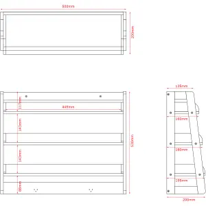 Hayle Matt White Wood Rectangular Wall-mounted Bathroom Shelf (D)20cm (H)53cm (L)20cm