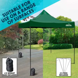 Dellonda Premium 3x3m Pop-Up Gazebo & Side Walls with Carry Bag, Stakes & Weight Bags