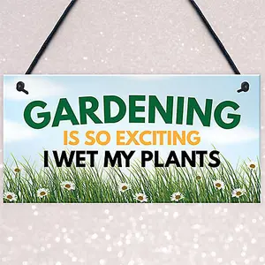 Funny Garden Signs I WET MY PLANTS Summerhouse Garden Shed Sign Outdoor Plaque