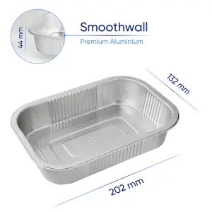 10 Pk Coppice Strong Aluminium Foil Containers for Air Fryer, BBQ & Food Storage 20cm x 13cm x 4cm. Freezer, Microwave & Oven Safe