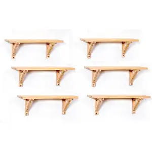 Pack of 6 x 585mm Decorative Pine Shelves (Shelf Kit)