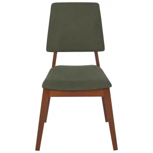 Set of 2 Dining Chairs MERRILL Rubberwood Dark Green