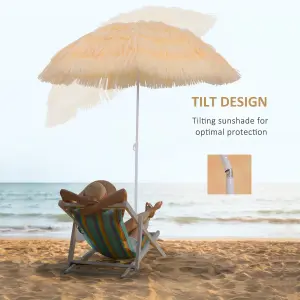 Garden Patio Hawaii Beach Sun Umbrella Sunshade Outdoor Folding Tilting Parasol